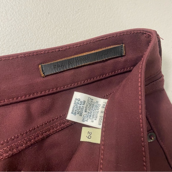 Rag and Bone Burgundy Wine Jeans - Picture 2 of 5